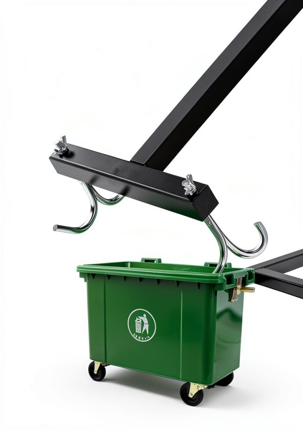 Manual Trash Compactor BINGOX DE252 Green Iron for 120-660L Bins-4