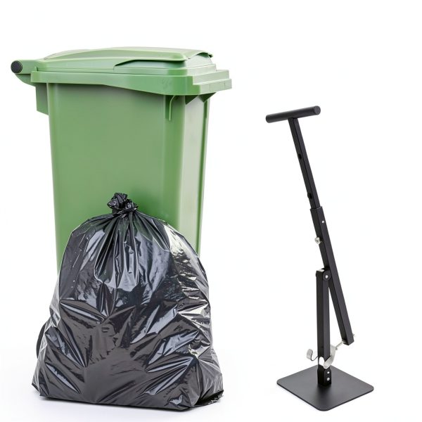 Touchless Manual Trash Compactor - Trash Can Compactor for Kitchen, Iron Trash Bin Compactor for Outdoor, Garbage Compactor for 60-100l Wheelie Bins-6