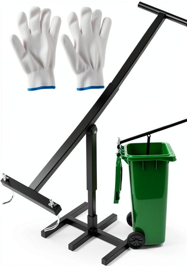 Manual Trash Compactor WICHEMI 120L-360L Wheelie Bin Adjustable Handle-0
