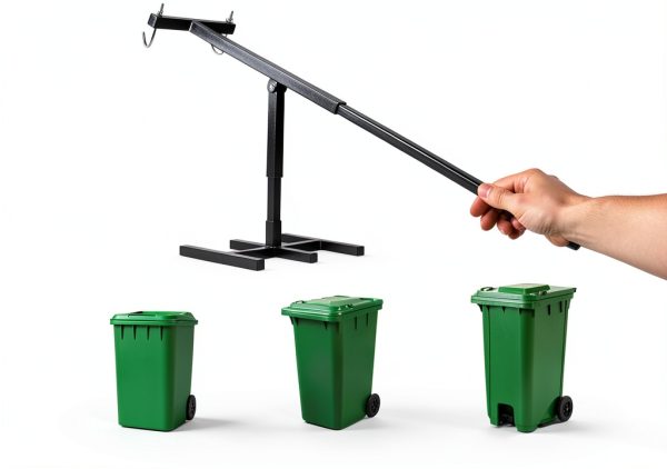 Manual Trash Compactor WICHEMI 120L-360L Wheelie Bin Adjustable Handle-5