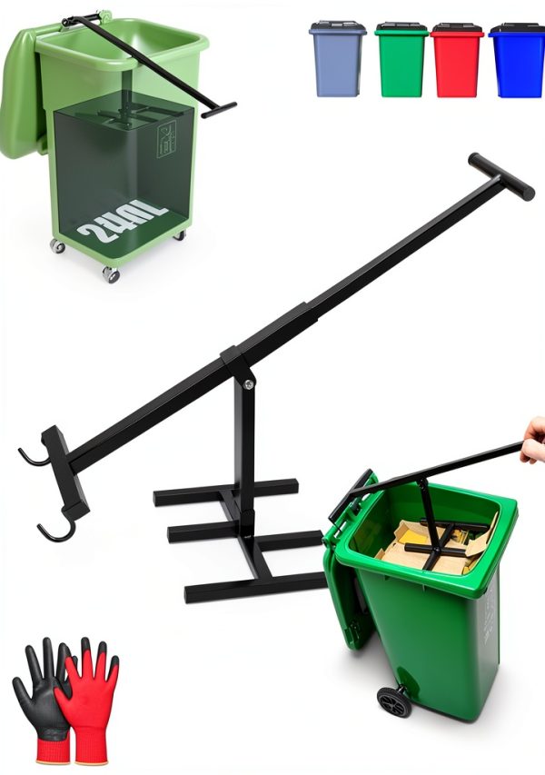Wastemate Bin Compactor,Manual Trash Compactor with Adjustable Handle,Household Wastemate Wheelie Bin Compactor,Portable Cardboard Garbage Squasher for Kitchen and Garden-0