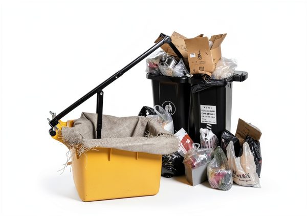 Manual Trash Compactor, 120-660L Household Wastemate Wheelie Bin Compactor, Adjustable Handle Trash Can Compactor Tool, for Cleaning Jobs Households Restaurants Shopping Malls-2