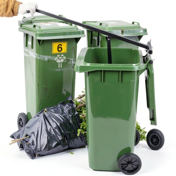 Manual Trash Compactor WICHEMI 120L-360L Wheelie Bin Adjustable Handle-7